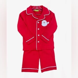 NWT Be Mine Classic Red Two Piece Santa Kids Pajama Set